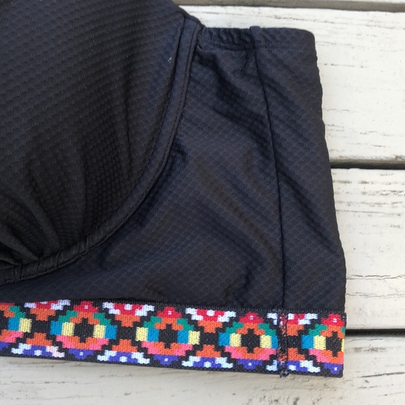 Cacique Balconette Geometric Band Underwire Bikini Swimsuit Top - Picture 7 of 16